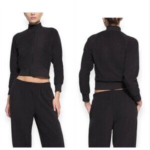 Skims Fleece Lounge Jacket, Black, Size XL, New‎ with tags